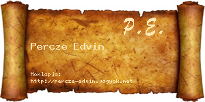 Percze Edvin névjegykártya